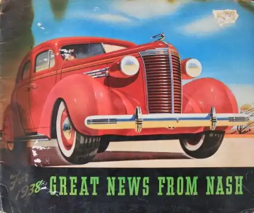 Nash Modellprogramm 1938 "Great News from Nash" Automobilprospekt (8275)