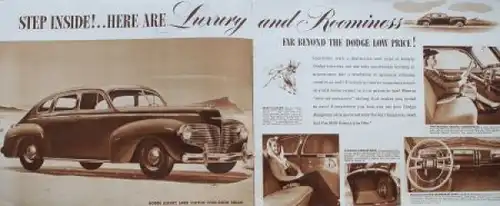 Dodge Luxury Liner Modellprogramm 1941 Automobilprospekt (8377)