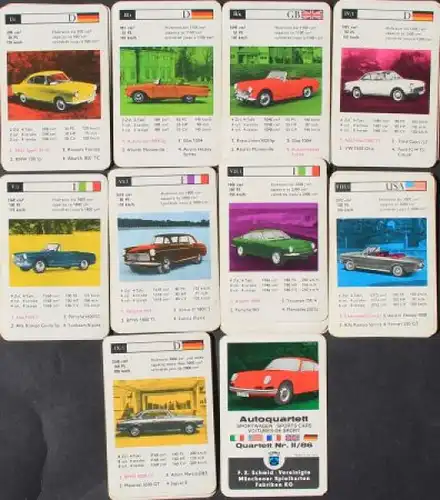 Schmid Spiele "Sportwagen" 1965 Kartenspiel (8611)