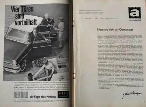 "A Automobil Kleinwagen" Gasolin-Ausgabe Zeitschrift 1961 (8030)