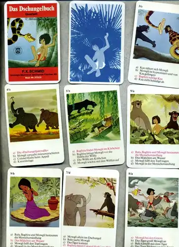Disney "Das Dschungelbuch" Konvolut 1969 Revue Super 8 Tonfilm + Schmid Kartenspiel in Originalbox (0036)