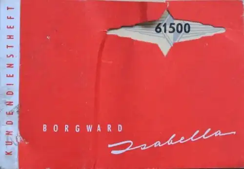 Borgward Isabella Kundendienst-Scheckheft 1958 in Mappe (8094)