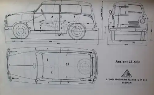 Lloyd Modellprogramm 1958 Automobil-Pressemappe (8578)