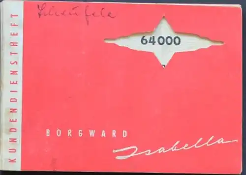Borgward Isabella Kundendienst-Scheckheft 1959 (9661)