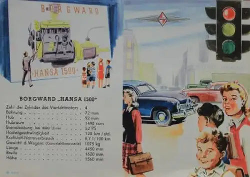 Borgward Hansa 1500 Stundenplan Sparkasse 1952 (2037)