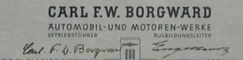 Borgward Lehrzeugnis 1939 mit Originalunterschriften und Logo (1725)