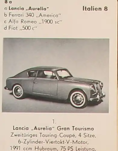 Altenburg Spielkarten "Autos aus aller Welt" 1954 Kartenspiel (9388)