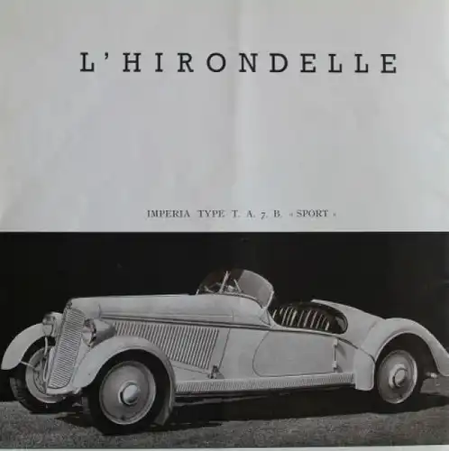 Imperia T.A. Adler Modellprogramm 1937 Automobilprospekt (8697)