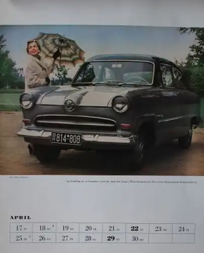 Ford  "Mit Ford durchs neue Jahr" Jahreskalender 1956 (2175)