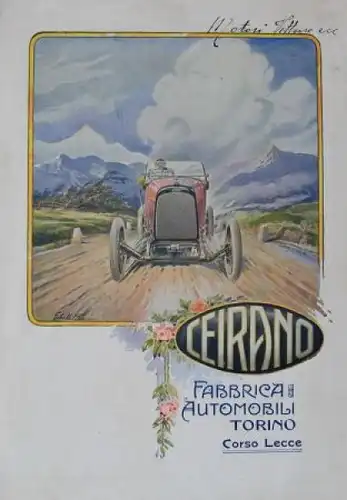 Ceirano 15/25 HP Modellprogramm 1922 Automobilprospekt (7531)