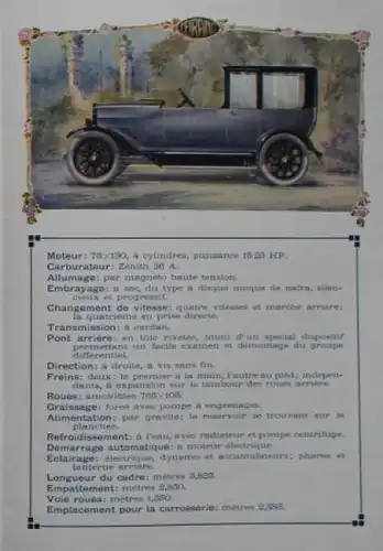 Ceirano 15/25 HP Modellprogramm 1922 Automobilprospekt (7531)