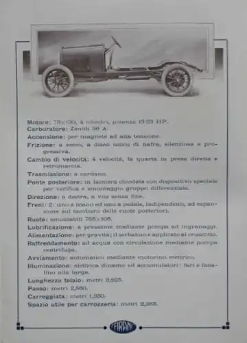 Ceirano 15/25 HP Modellprogramm 1922 Automobilprospekt (7531)