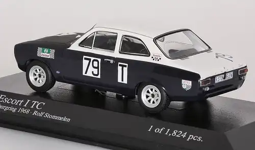 Minichamp Ford Escort TC Nürburgring 1968 Stommelen limitiertes Metallmodell in Originalbox (8638)
