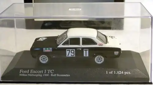 Minichamp Ford Escort TC Nürburgring 1968 Stommelen limitiertes Metallmodell in Originalbox (8638)