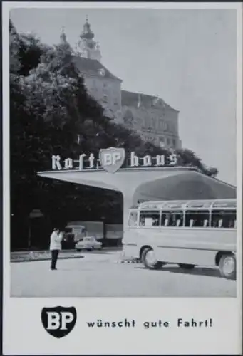 BP Tankstelle Rasthaus Melk "BP wünscht gute Fahrt" 1953 Originalpostkarte (1031)