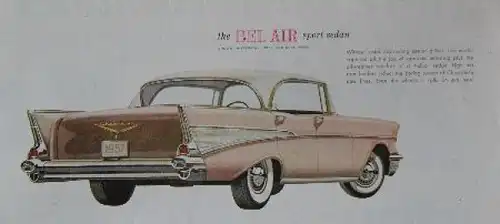 Chevrolet Modellprogramm 1957 Automobilprospekt (8358)