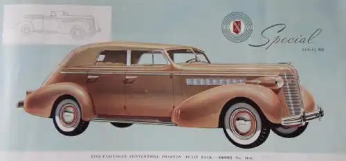 Buick 8 Modellprogramm 1937 "It's Buick again" Automobilprospekt (4786)