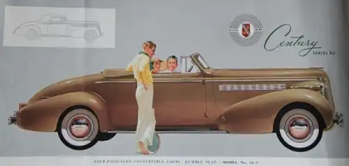 Buick 8 Modellprogramm 1937 "It's Buick again" Automobilprospekt (4786)