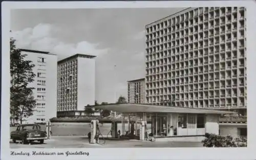 Shell Tankstelle Hamburg Grindelberg 1956 Originalpostkarte (4472)