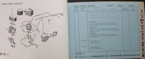 Porsche 356 C Ersatzteil-Katalog 2.Nachtrag 1964 im Originalordner (7947)