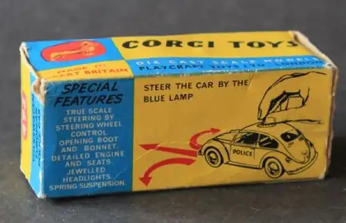 Corgi Toys Volkswagen Käfer Polizei 1965 Original Leerbox (7253)