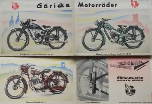 Göricke Motorräder Gö 98 - 150 Modellprogramm 1952 Motorradprospekt (7260)