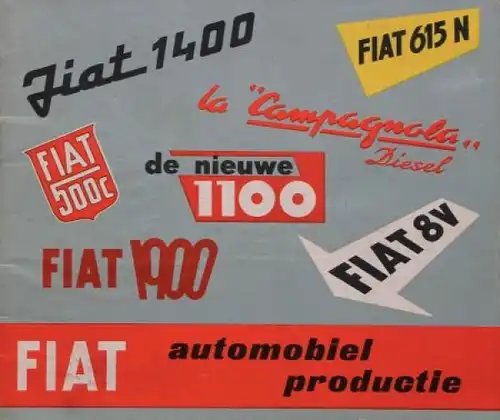 Fiat Modellprogramm 1950 Automobilprospekt (4007)