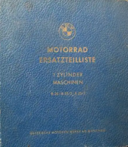 BMW 1 Zylinder R 25 Motorräder 1959 Ersatzteil-Katalog im Originalordner (4877)