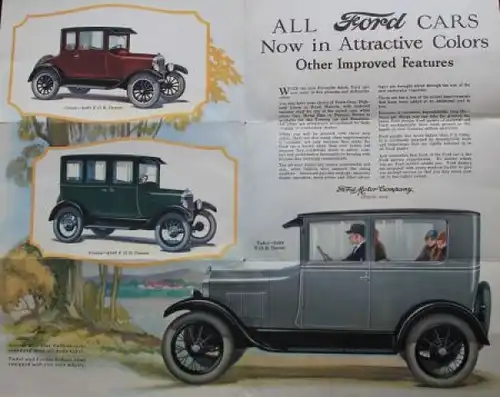 Ford T Modellprogramm 1924 "New Colors" Automobilprospekt (4876)