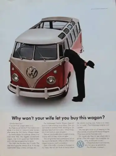 Volkswagen T1 Sambabus Modellprogramm 1963 "For people who want to look" Automobilprospekt (6285)