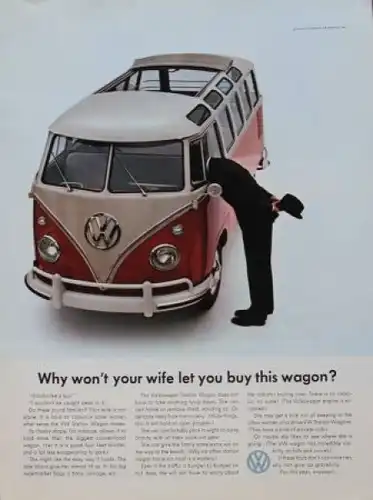 Volkswagen T1 Transporter Sambabus Modellprogramm 1963 "For people who want to look" Automobilprospekt (6285)