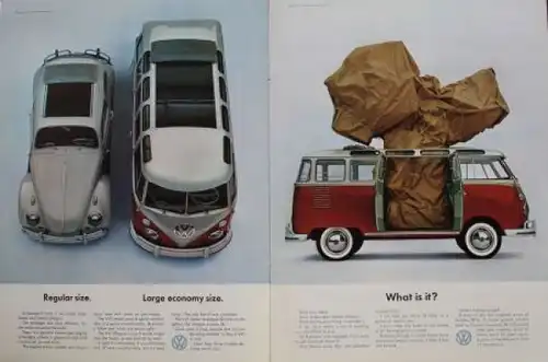 Volkswagen T1 Sambabus Modellprogramm 1963 "For people who want to look" Automobilprospekt (6285)