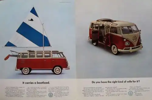 Volkswagen T1 Sambabus Modellprogramm 1963 "For people who want to look" Automobilprospekt (6285)