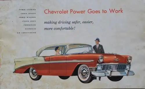 Chevrolet Modellprogramm 1956 "Power goes to work" Automobilprospekt (0738)