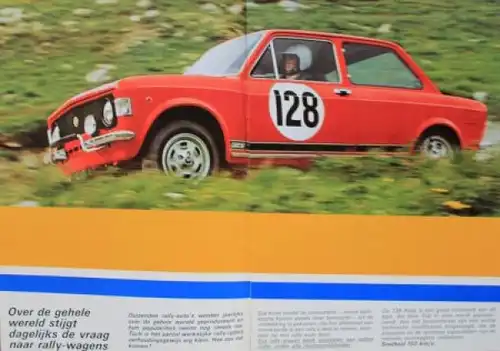 Fiat 128 Rally 1300 Modellprogramm 1974 Automobilprospekt (4892)