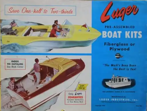 Luger Industries Motorboote "Boat kit" 1963 Motorbootprospekt (8660)