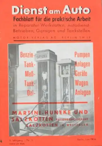 "Dienst am Auto" Tankstellen-Fachzeitschrift 1936 Braunbeck Motor-Verlag 17 Ausgaben (7273)