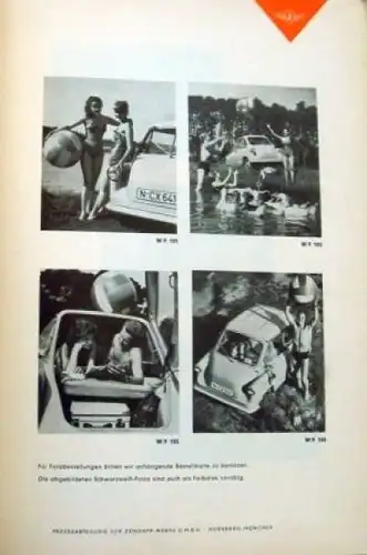 Zündapp Janus Modellprogramm 1957 Automobil-Pressemappe (7241)