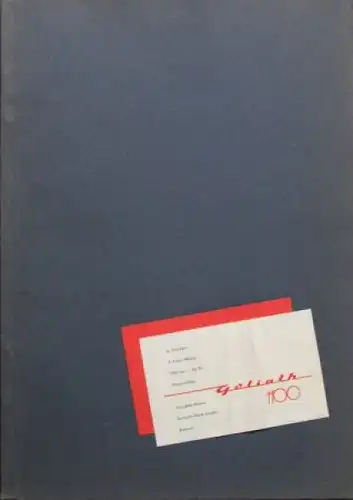 Goliath 1100 4 Zylinder Modellprogramm 1958 Pressemappe (0211)