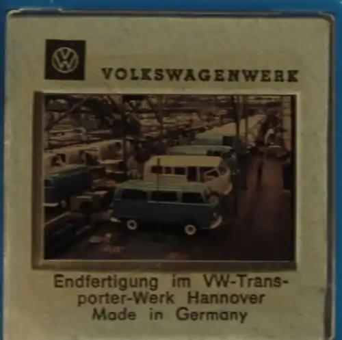 Volkswagen-Werk T2 Bus-Produktion 1967 sieben Original-Werkdias in Box (1839)