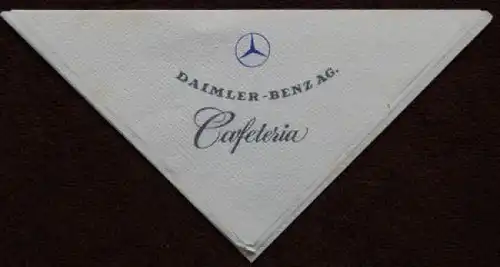 Mercedes-Benz "Cafeteria" Serviette mit Logo 1960 (1360)