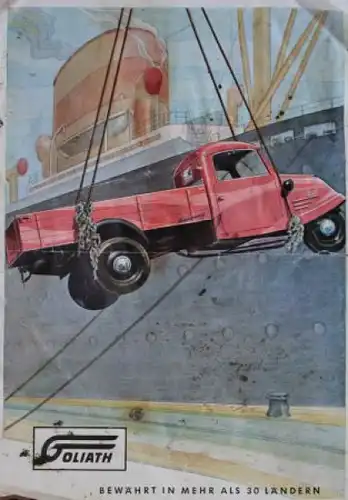Goliath Dreiradwagen Modellprogramm 1953 Automobilprospekt (5389)