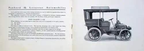 Panhard & Levassor American Branch Modellprogramm 1904 Automobilprospekt (5900)