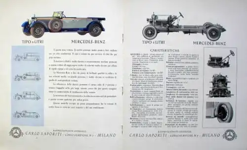 Mercedes-Benz Modellprogramm 1928 Automobilprospekt (4885)