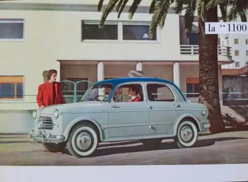 Fiat Millecento Modellprogramm 1961 Automobilprospekt (4887)