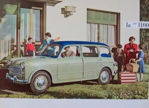 Fiat Millecento Modellprogramm 1961 Automobilprospekt (4887)