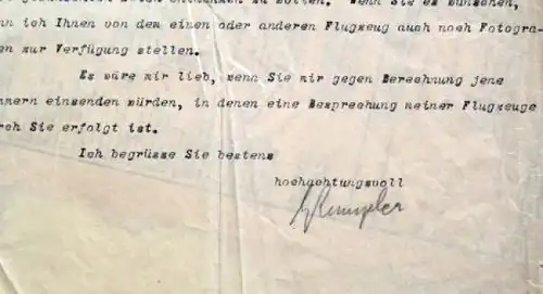 Rumpler "Der neue Kraftwagen" Dokumentenkonvolut mit Anschreiben und Originalunterschrift E. Rumpler 1920 (3004)