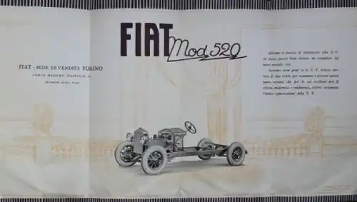 Fiat 520 Modellprogramm 1927 Automobilprospekt (5546)