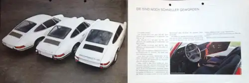 Porsche 911 T 2,2 Liter Modellprogramm 1969 Automobilprospekt (6134)