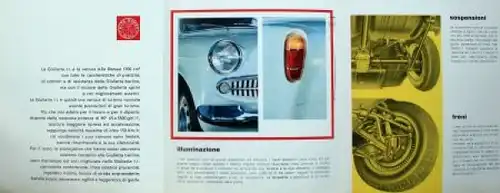 Alfa Romeo Giulietta t.i. Berlina Modellprogramm 1957 Automobilprospekt (6069)